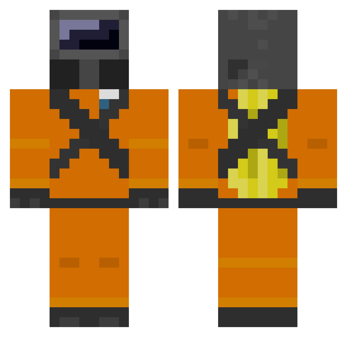 BlazingDragon130 Minecraft skin, front and back view
