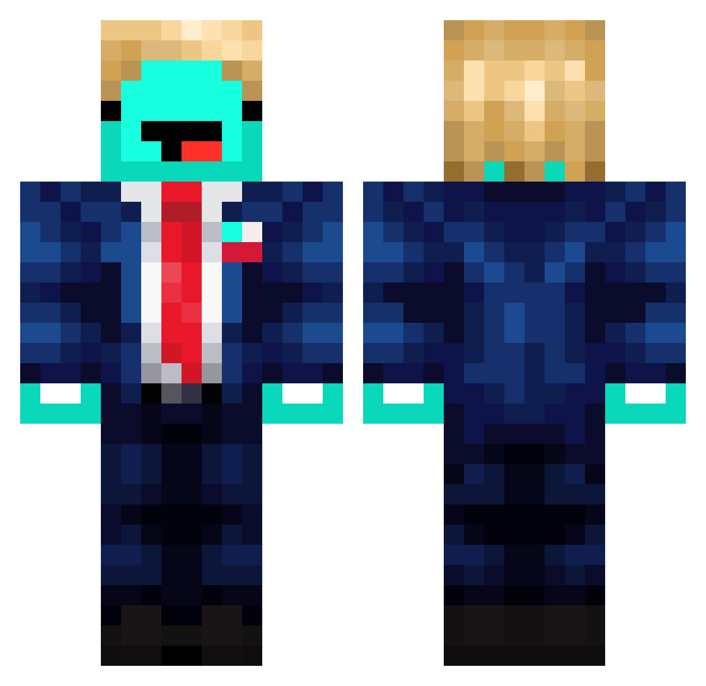 DrDoomscroll Minecraft skin, front and back view