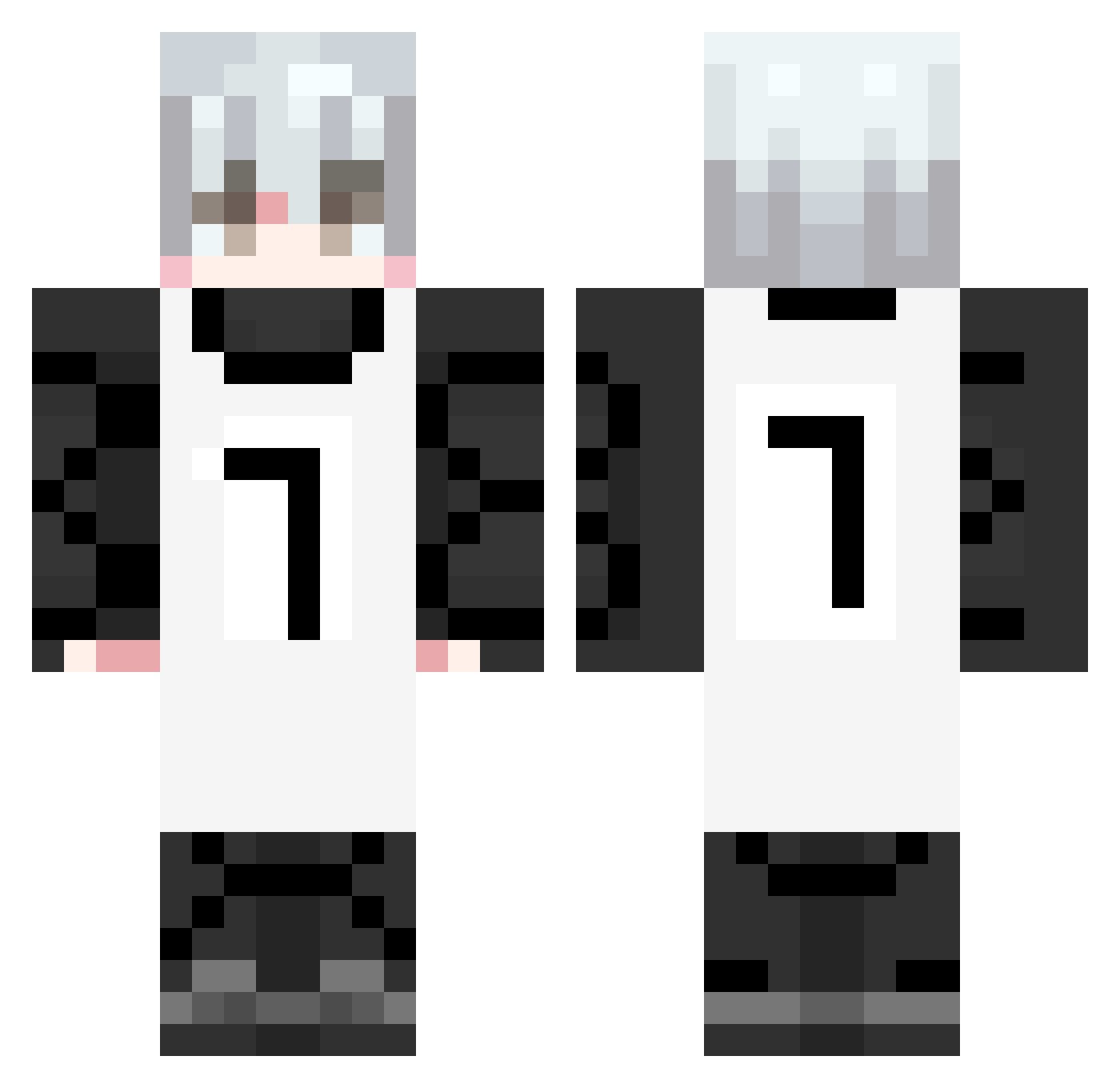 Haryess Minecraft skin, front and back view