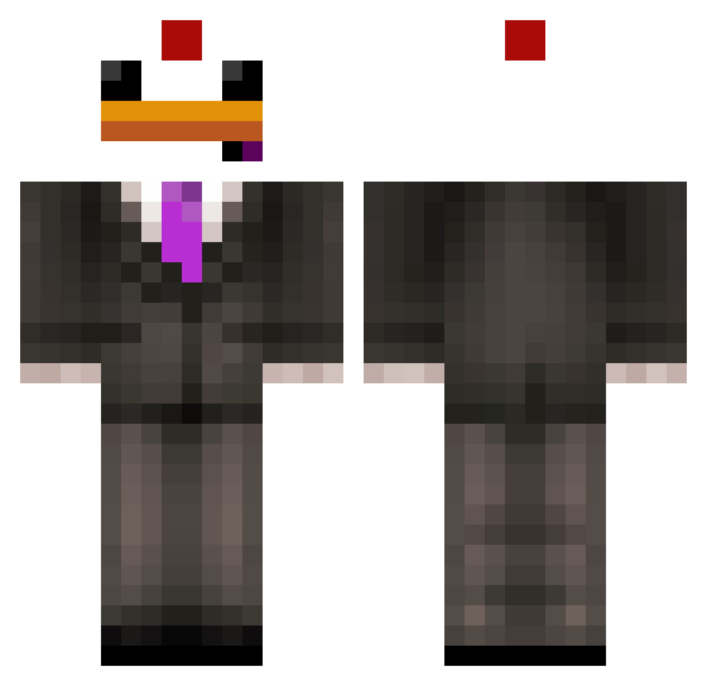 Gavcraft77 Minecraft skin, front and back view