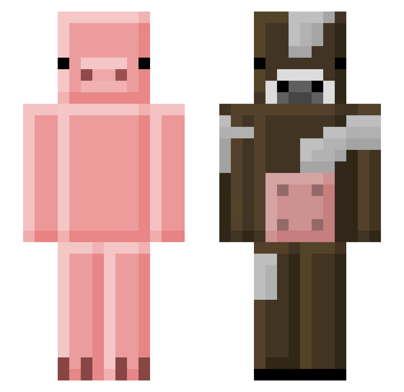Orygol Minecraft skin, front and back view