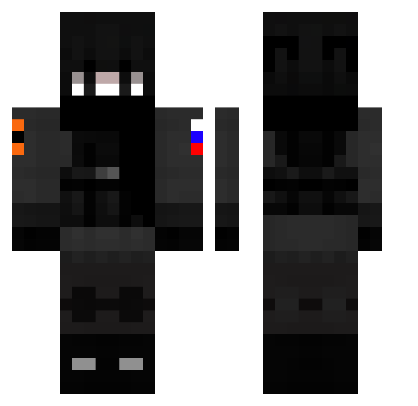 Jahmatier Minecraft skin, front and back view