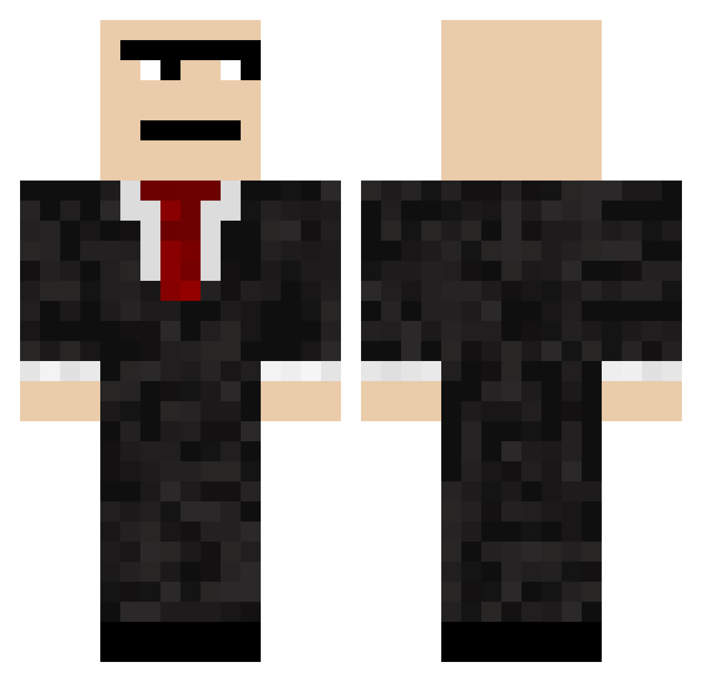 FaintLxcks Minecraft skin, front and back view
