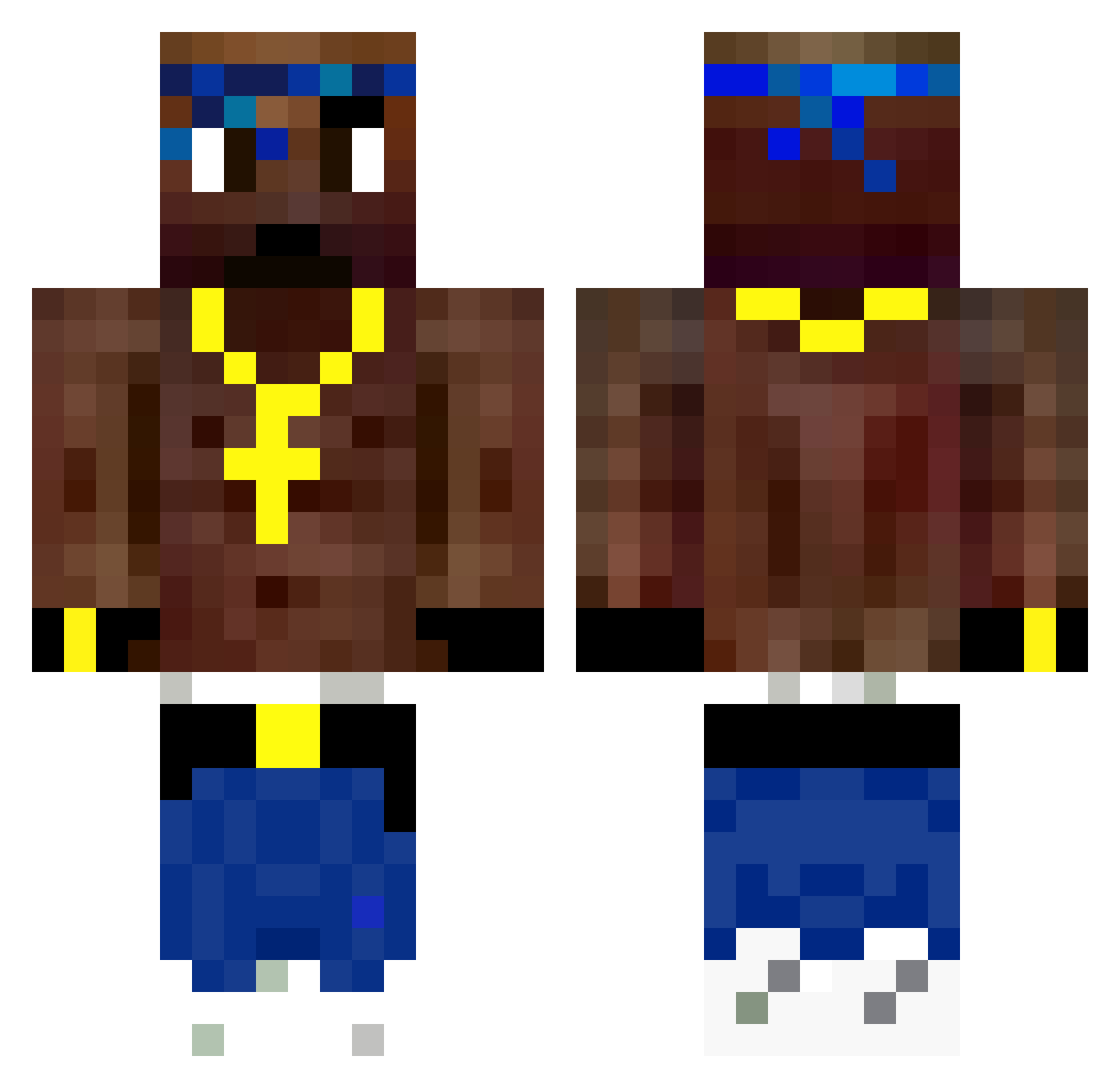z3rass Minecraft skin, front and back view