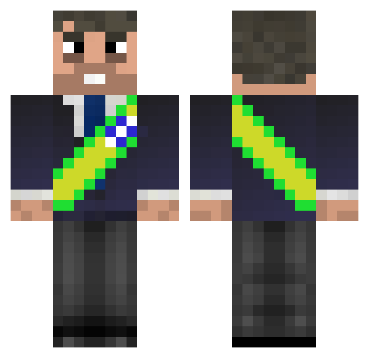 monzzza Minecraft skin, front and back view