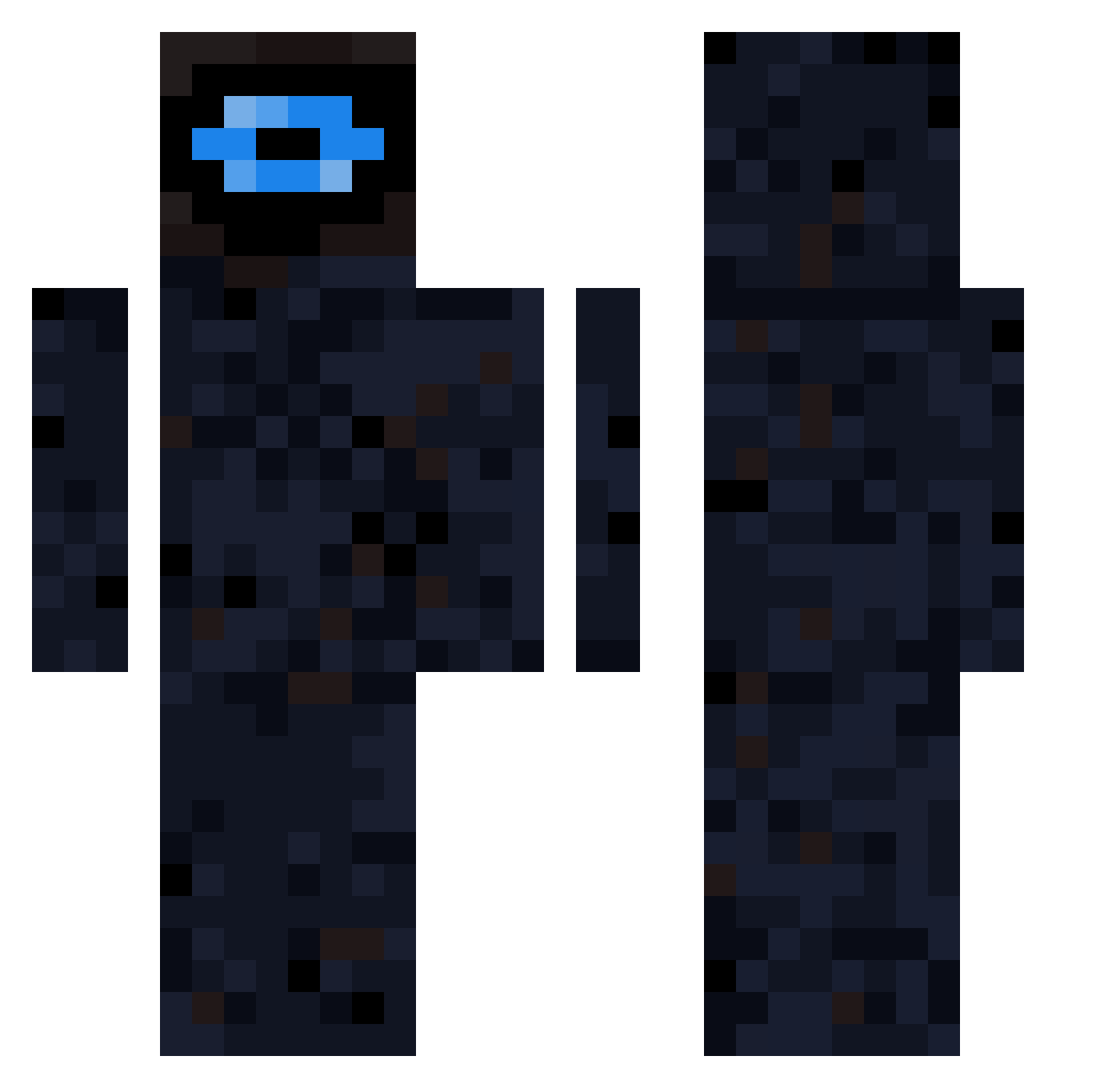 TheBiggestCrow Minecraft skin, front and back view
