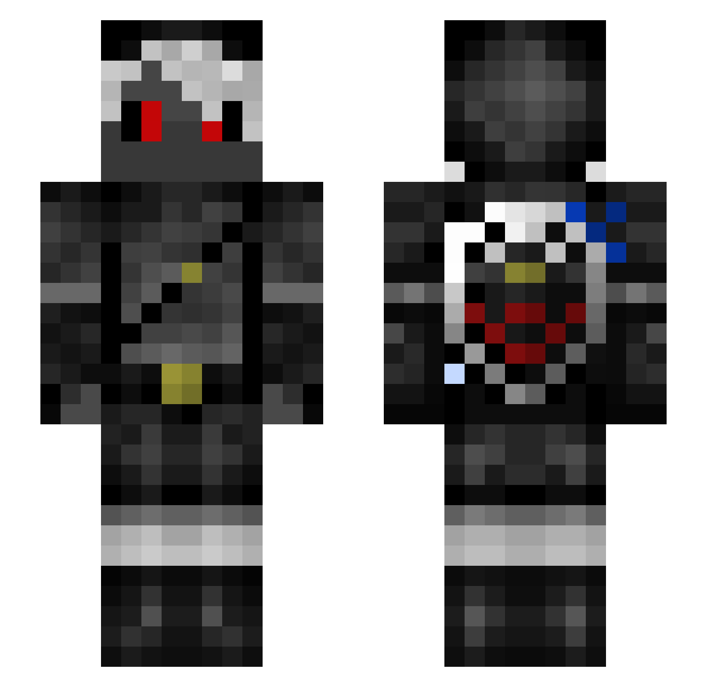 TsuyuA Minecraft skin, front and back view