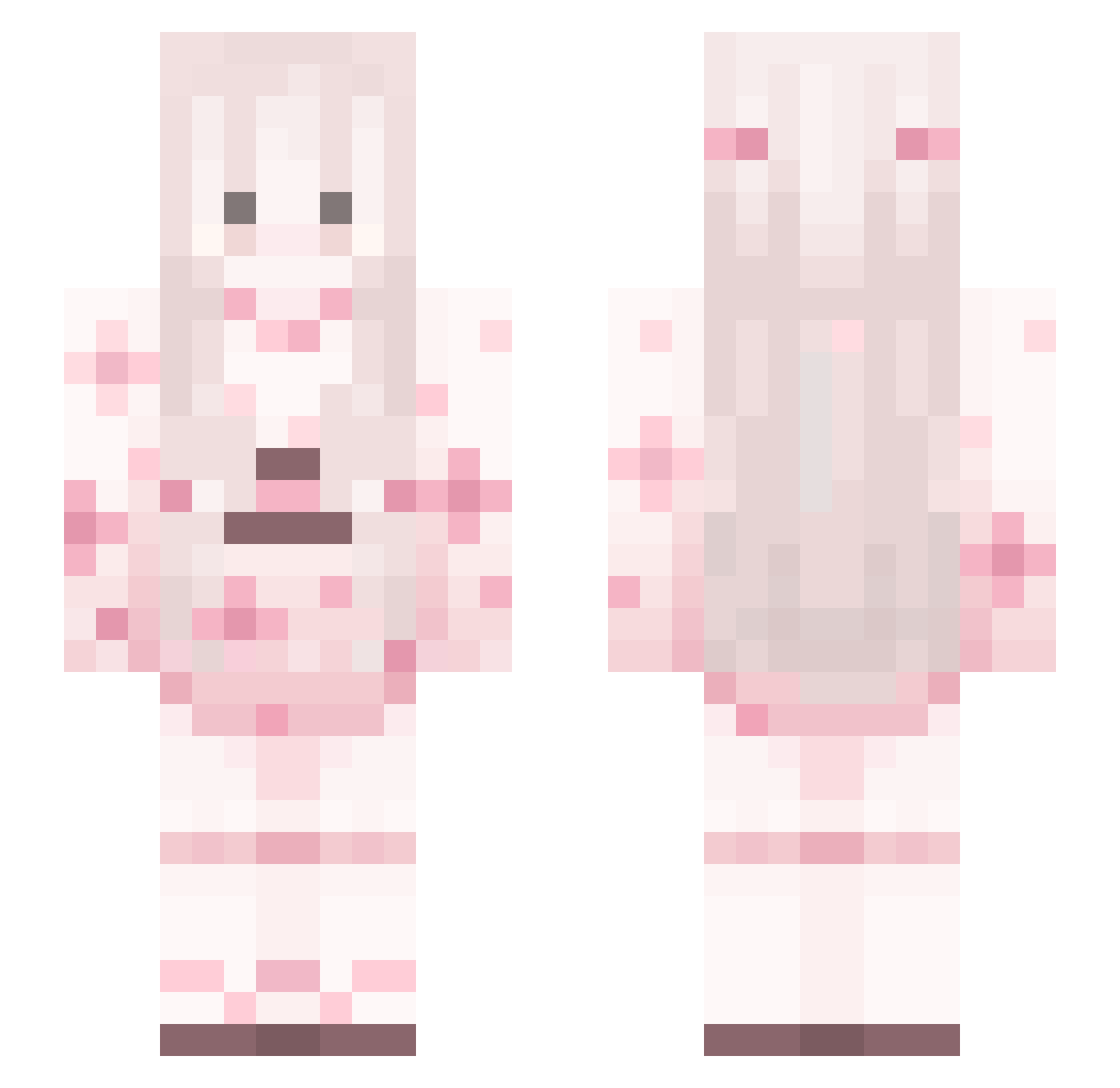 Vergessliches Minecraft skin, front and back view