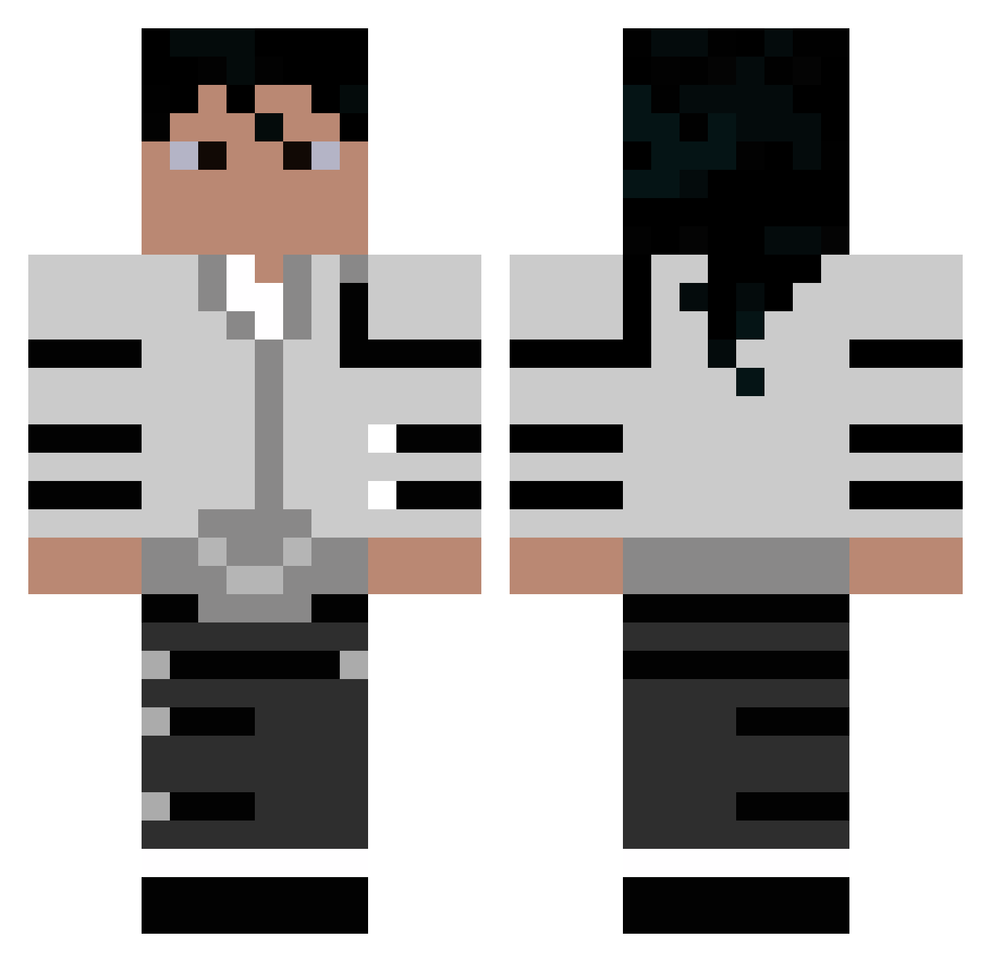 MisterP1801 Minecraft skin, front and back view