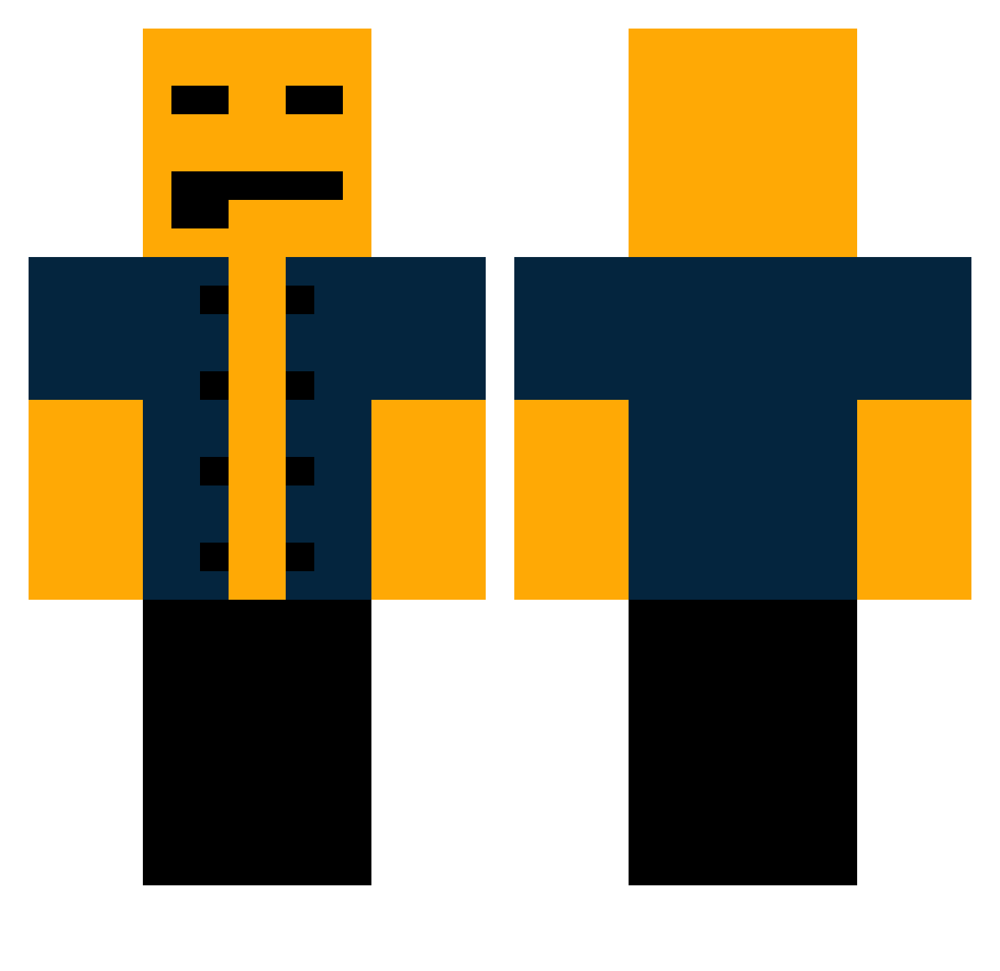 Johanzin Minecraft skin, front and back view