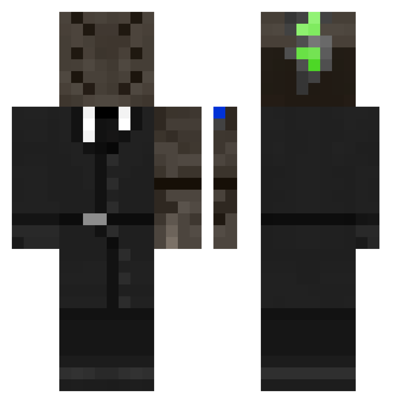 Sir_Mouse Minecraft skin, front and back view