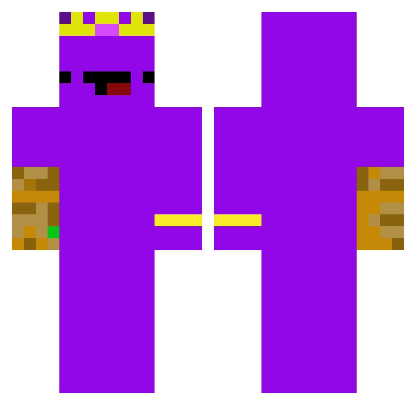 ThanosTheAvenger Minecraft skin, front and back view