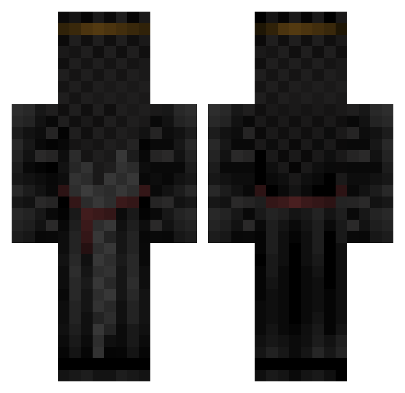 Ghostiegills Minecraft skin, front and back view