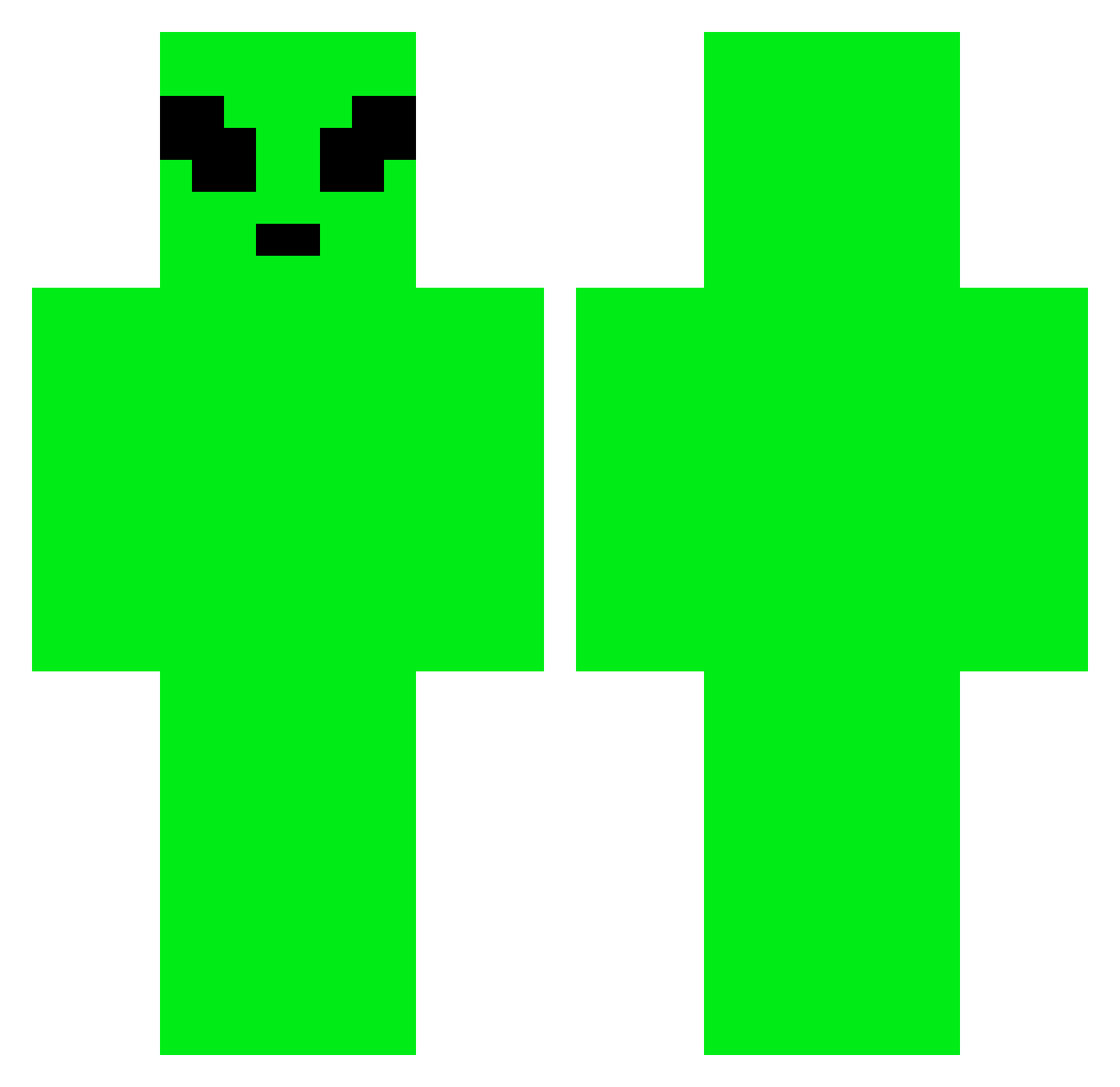 StupidDupid Minecraft skin, front and back view