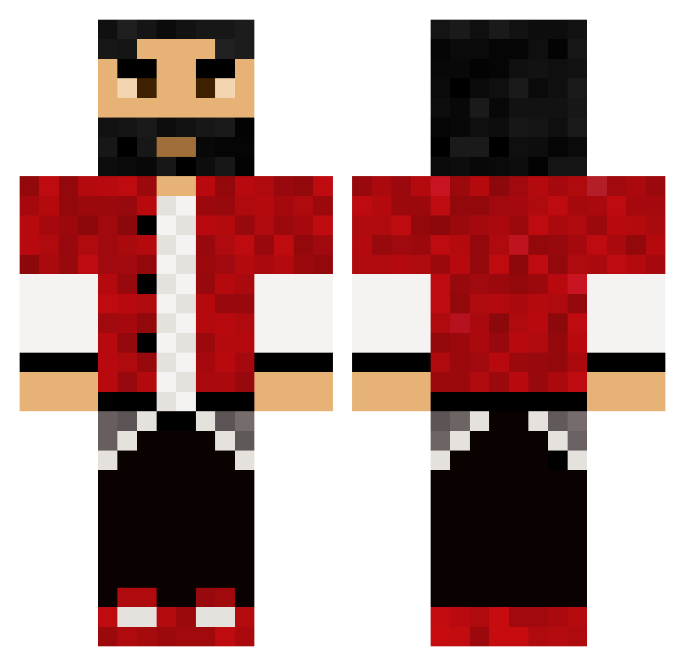 Obdachloser3000 Minecraft skin, front and back view