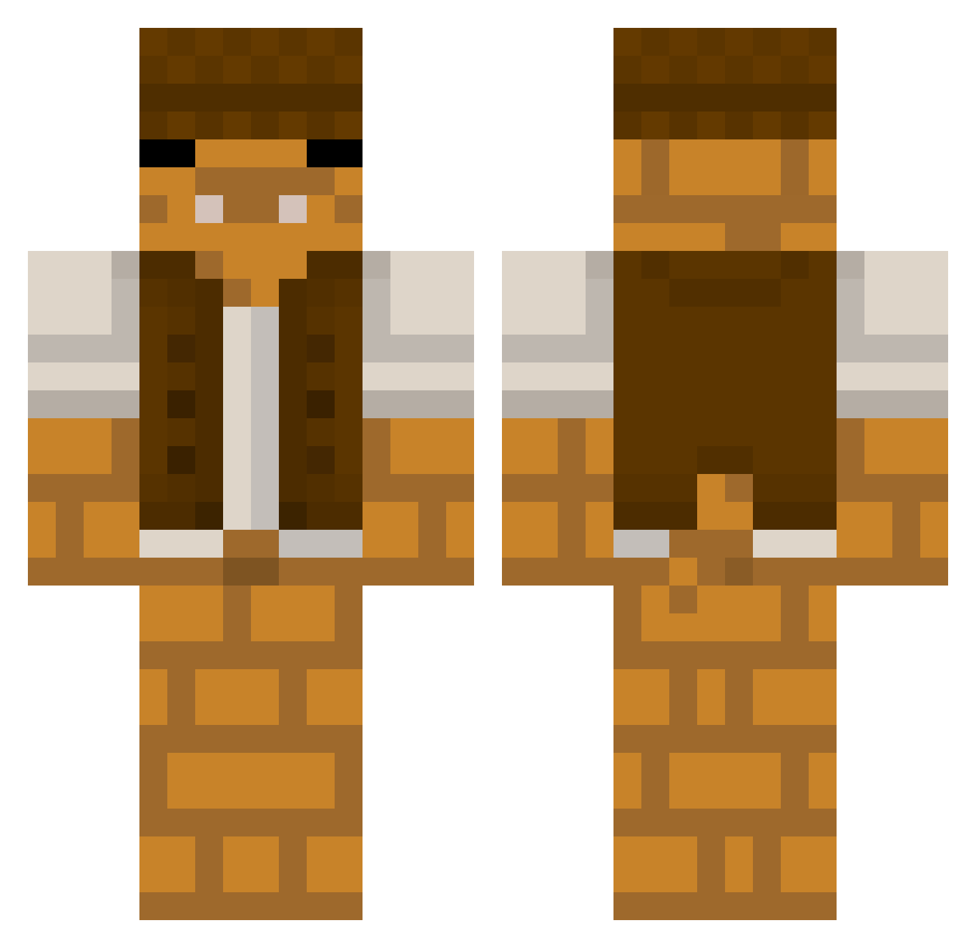 Snoutout Minecraft skin, front and back view