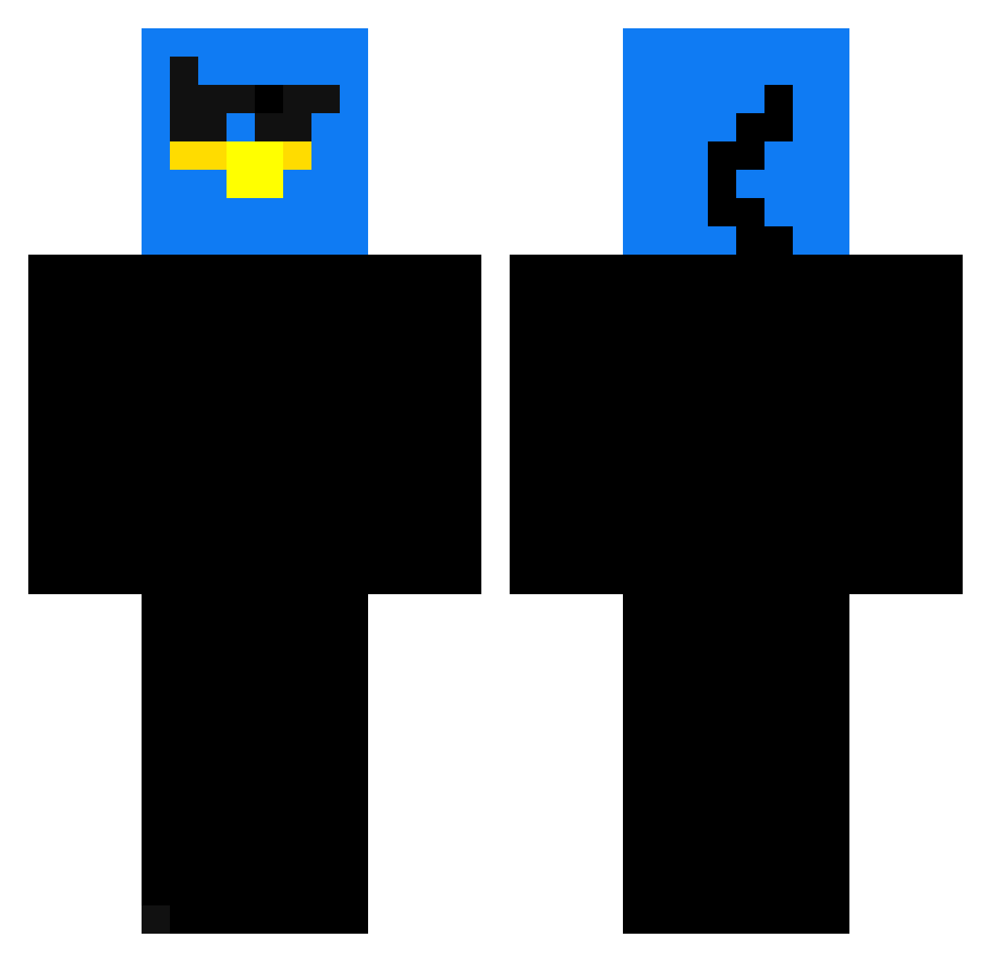 Chirpsss Minecraft skin, front and back view