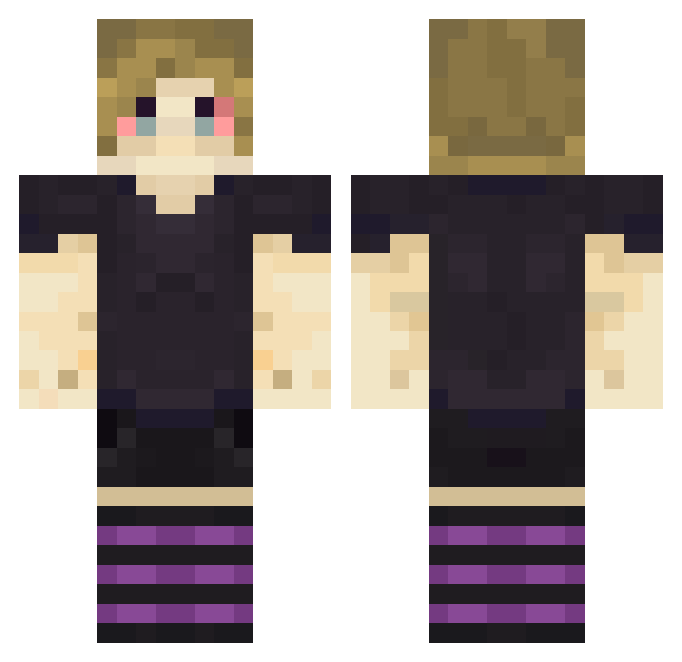 We1lkstr Minecraft skin, front and back view