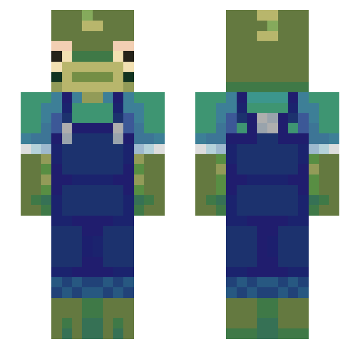 wiib33 Minecraft skin, front and back view