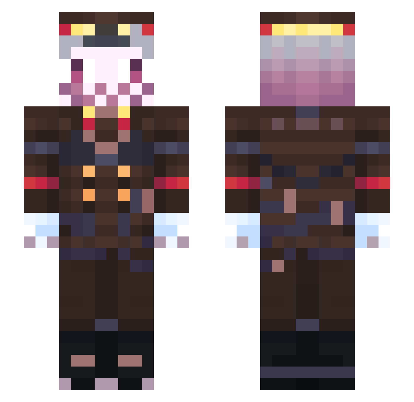 lovesickcat Minecraft skin, front and back view