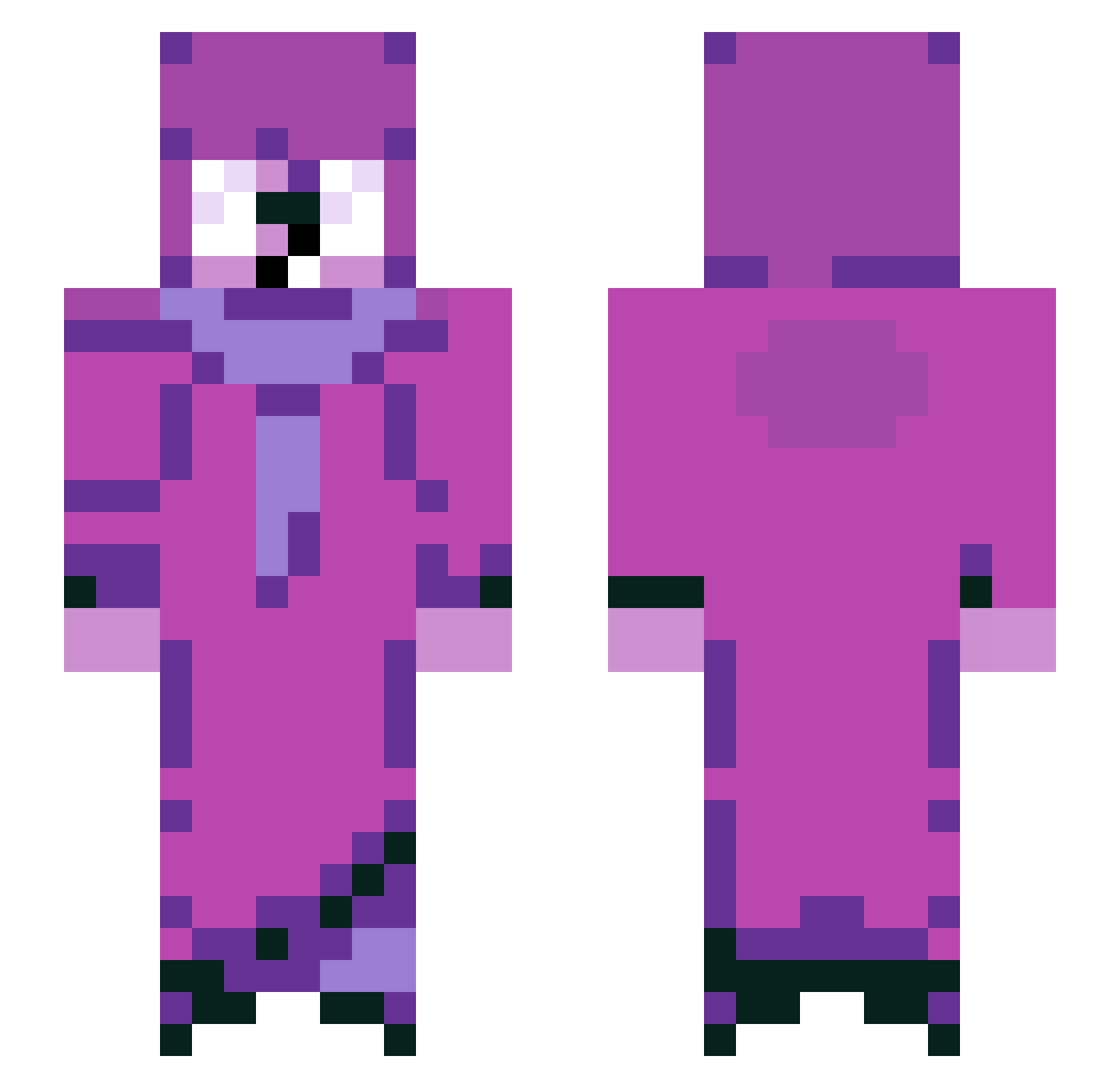 Bitz701 Minecraft skin, front and back view