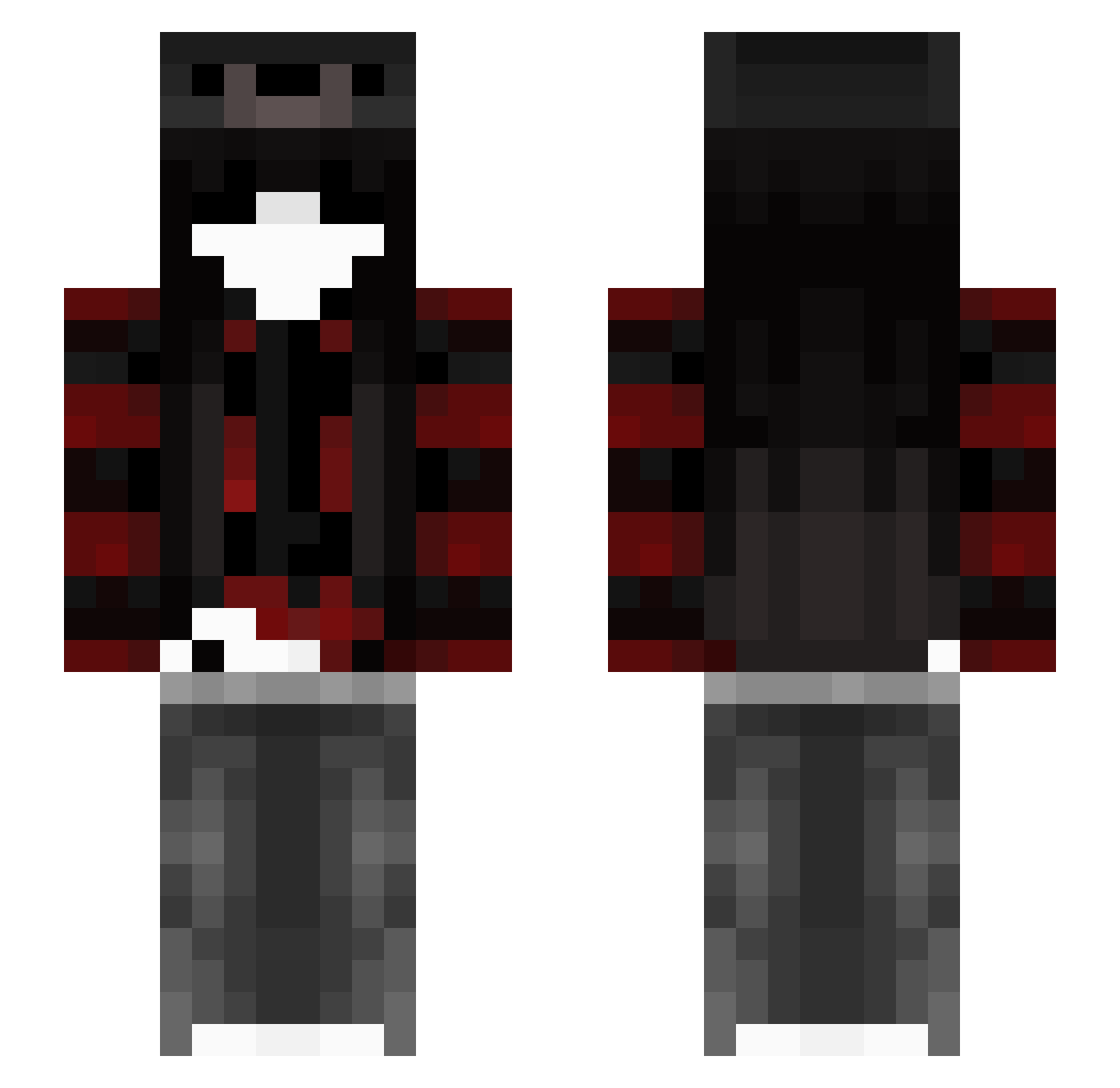 444hannah Minecraft skin, front and back view