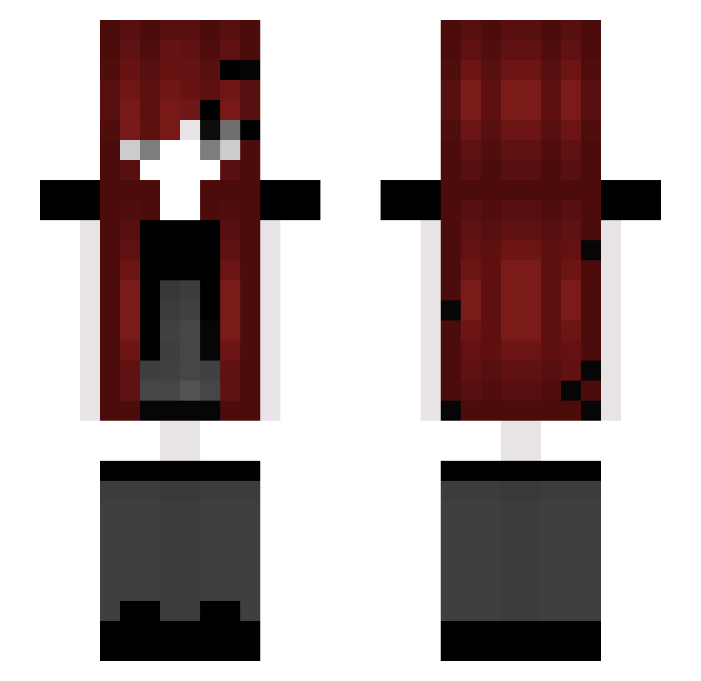teveo Minecraft skin, front and back view