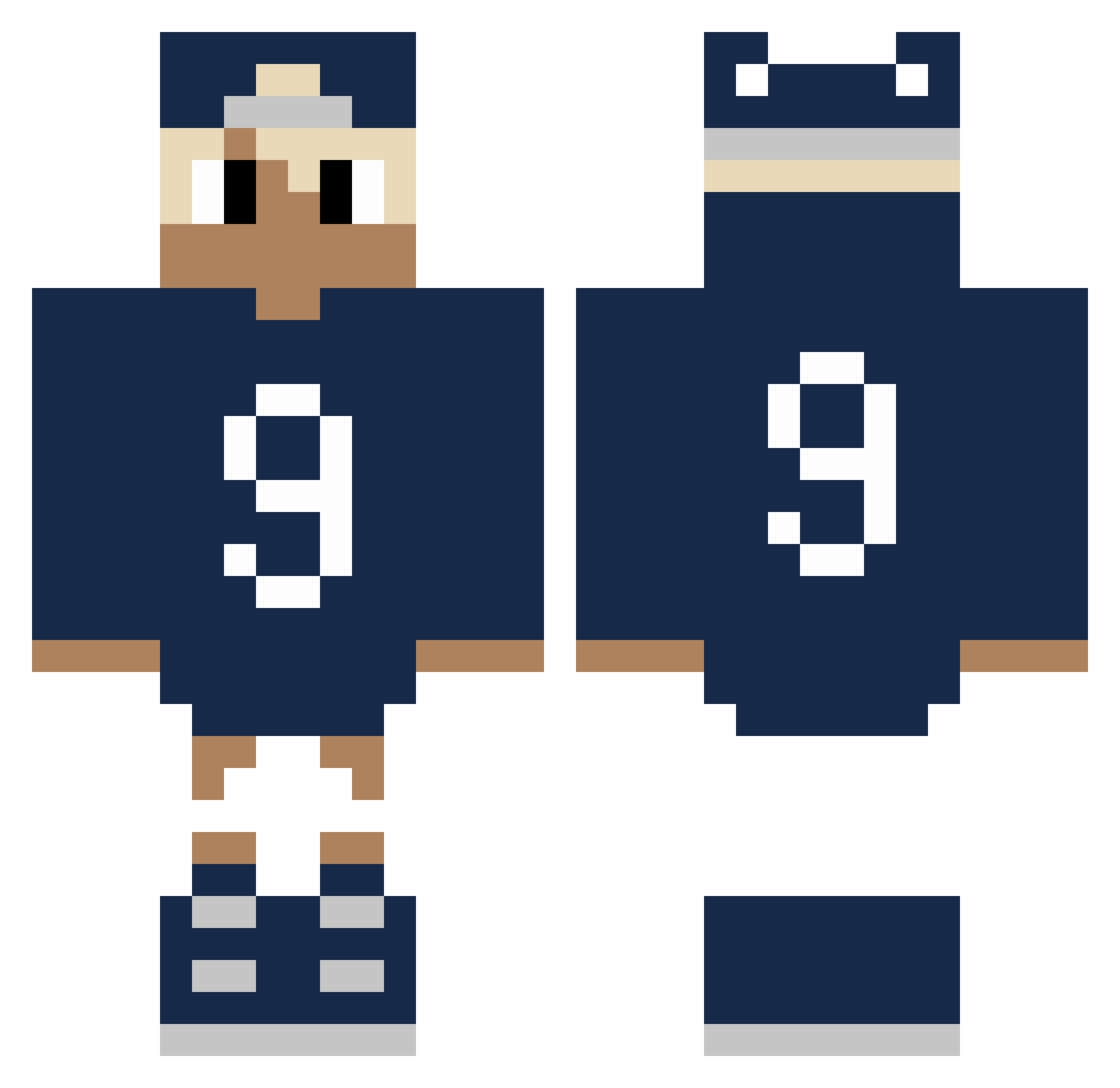 Gobblerr Minecraft skin, front and back view