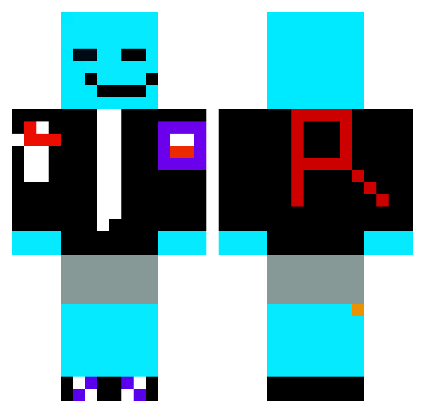 Greta6454 Minecraft skin, front and back view