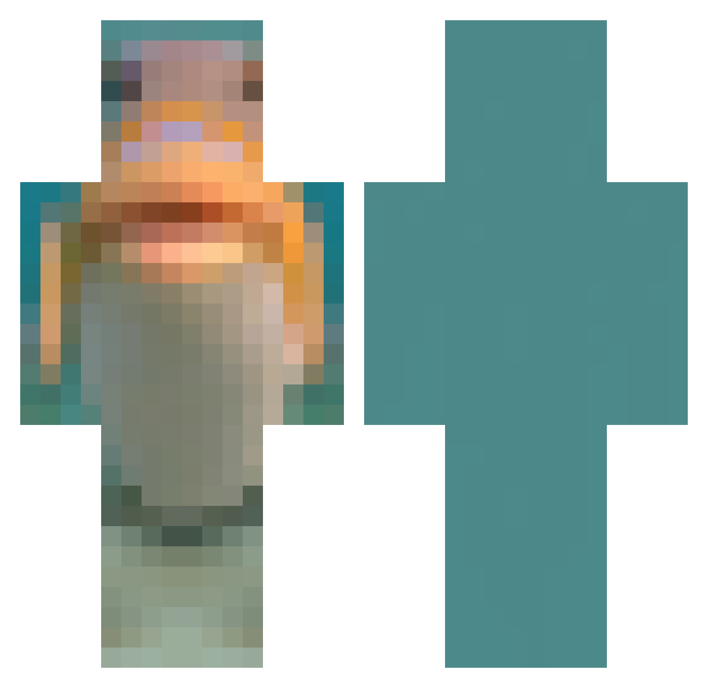FrischeForelle Minecraft skin, front and back view