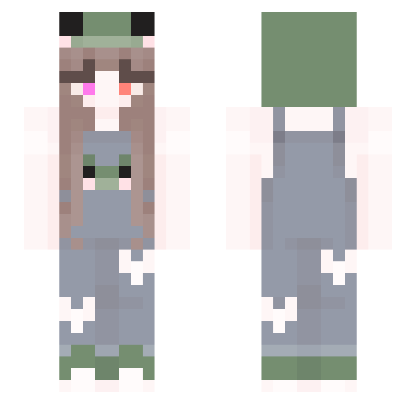 bw1s Minecraft skin, front and back view