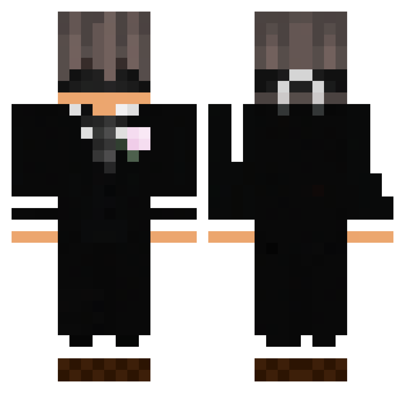 ISkySenpai Minecraft skin, front and back view