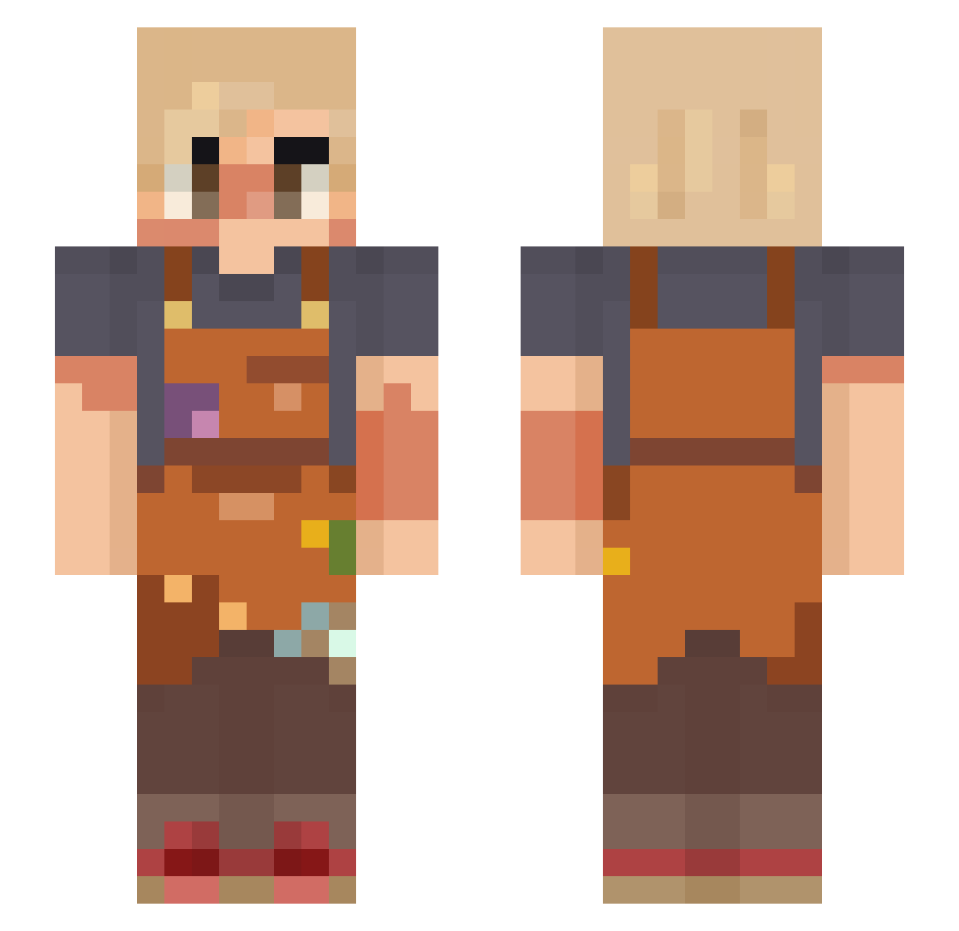 starsweepurr Minecraft skin, front and back view