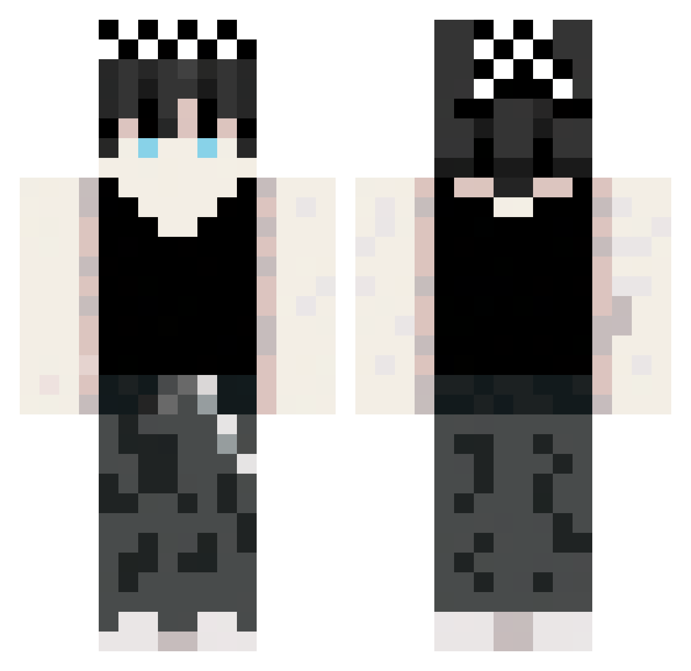 LLuckyy_zin Minecraft skin, front and back view