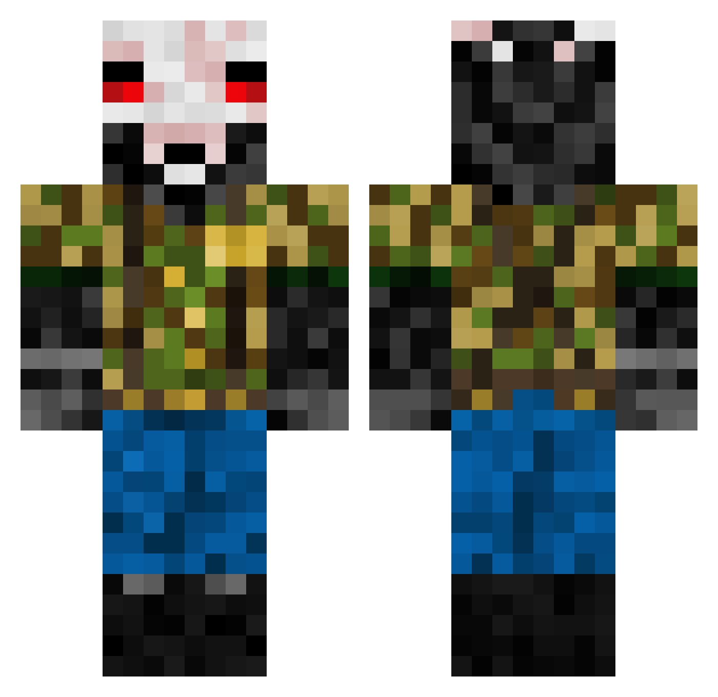 Bengank77 Minecraft skin, front and back view
