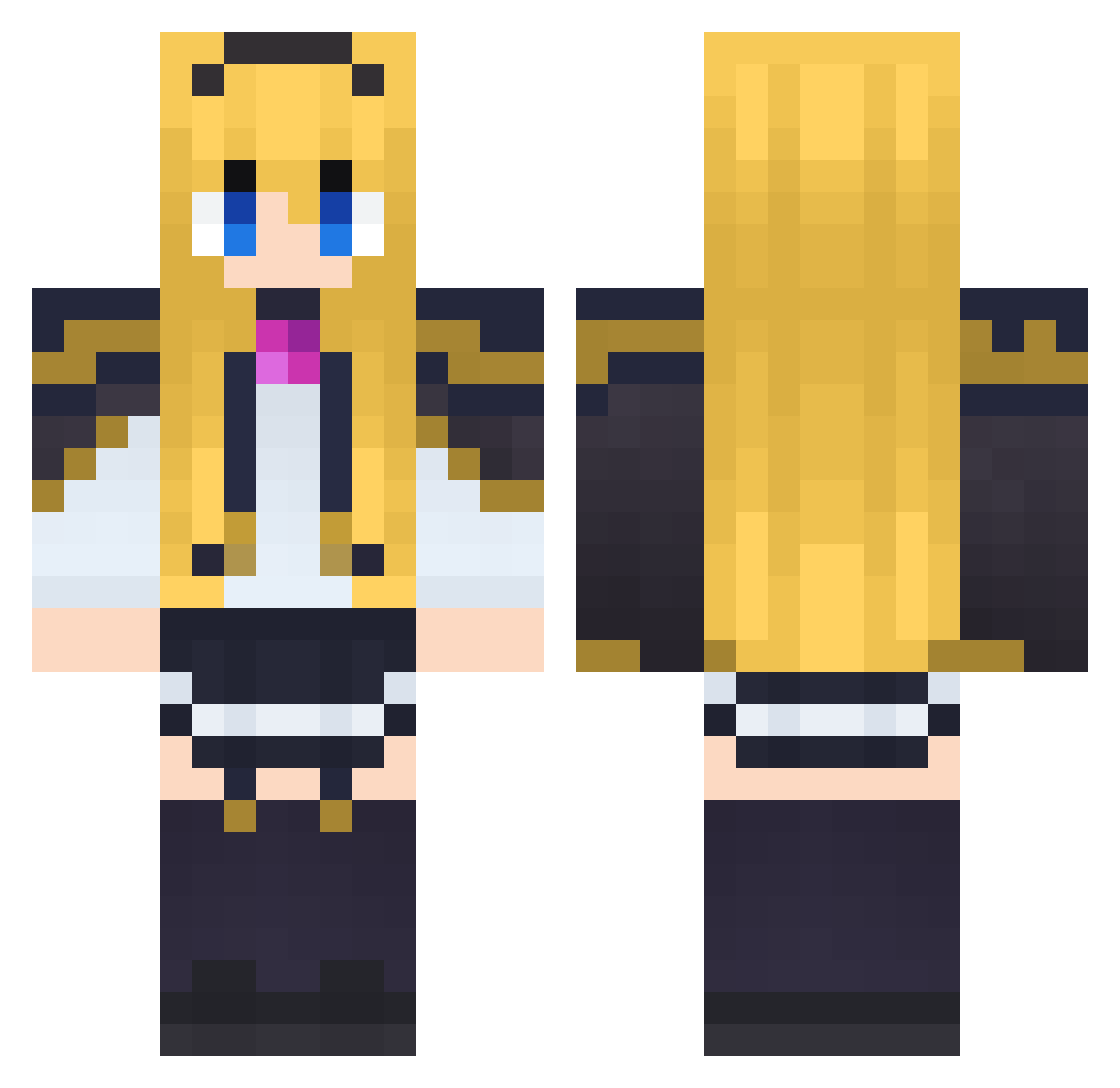 p01s01h01 Minecraft skin, front and back view
