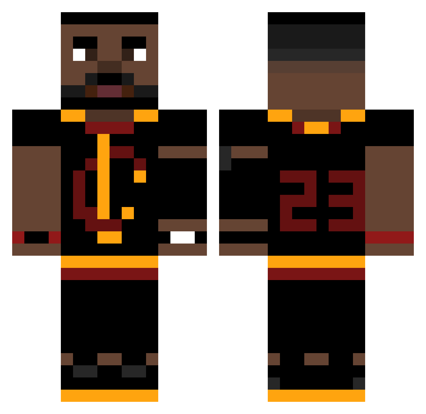 GingerF1234 Minecraft skin, front and back view