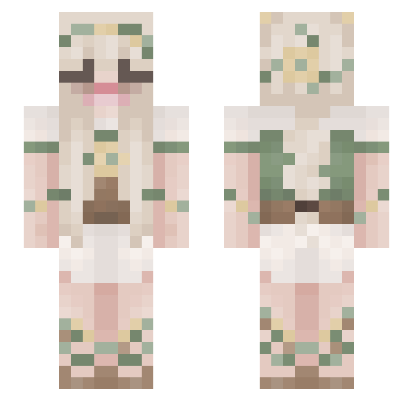 hamjoo Minecraft skin, front and back view
