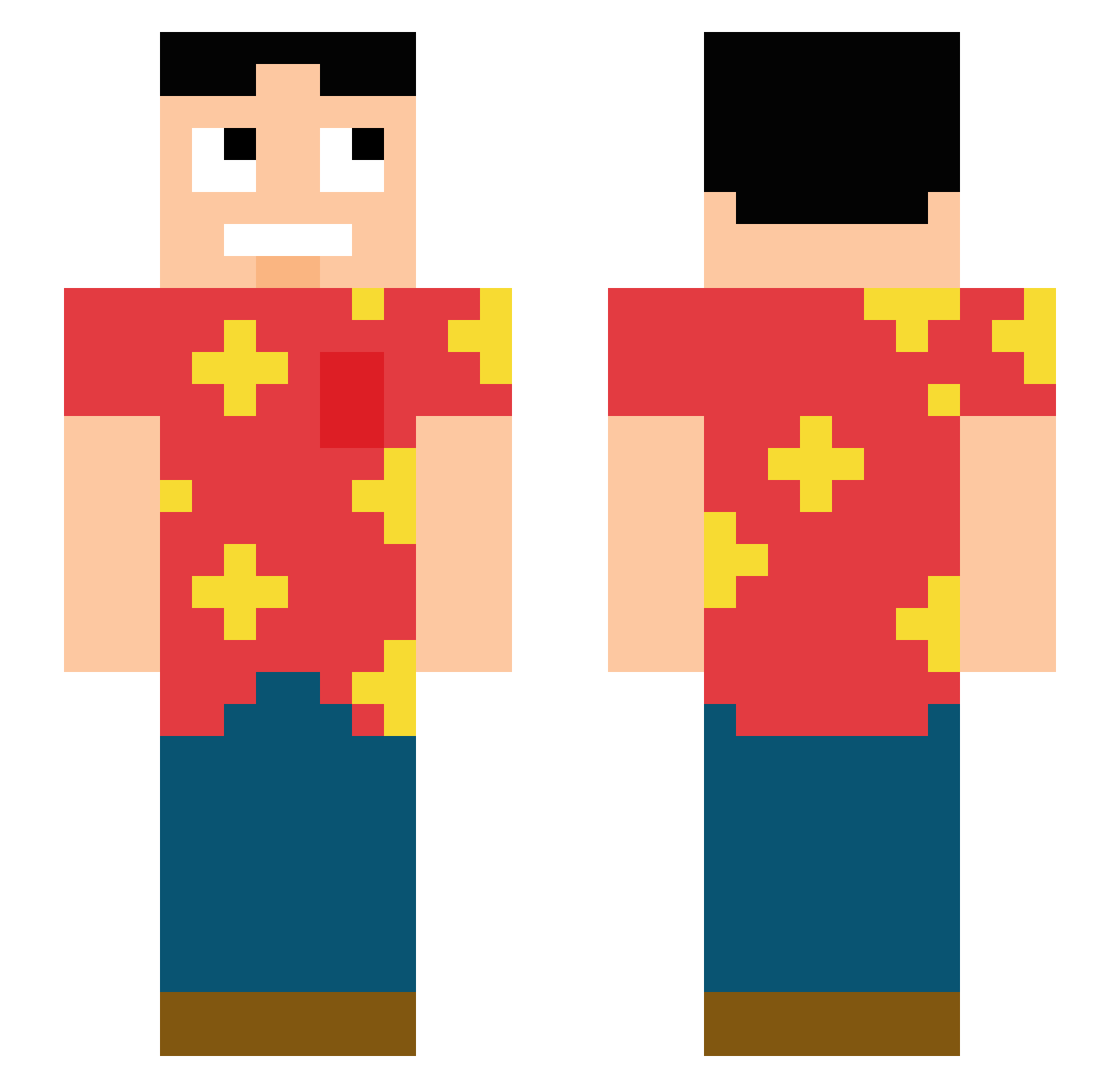 TMP29 Minecraft skin, front and back view