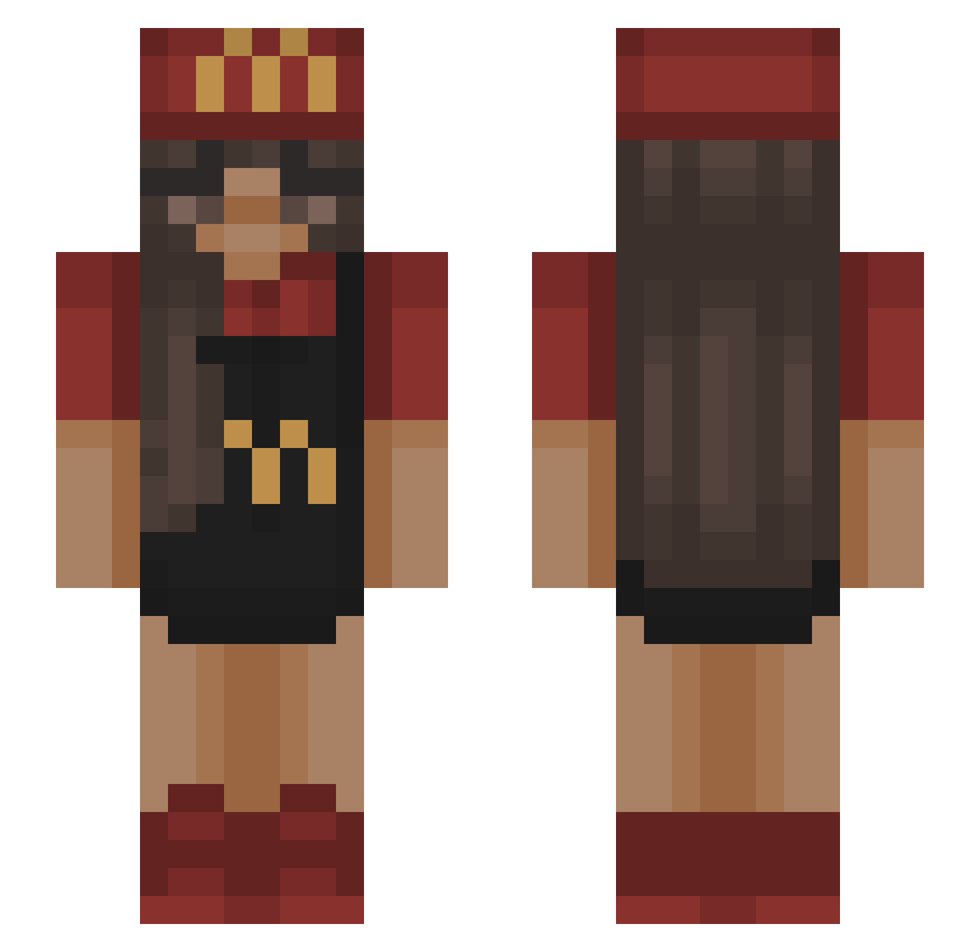 Halcyus Minecraft skin, front and back view