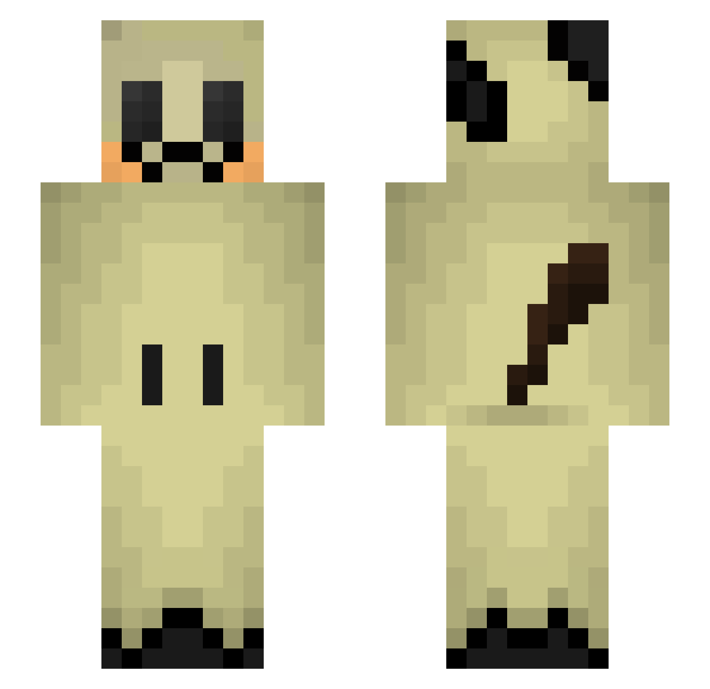prua Minecraft skin, front and back view