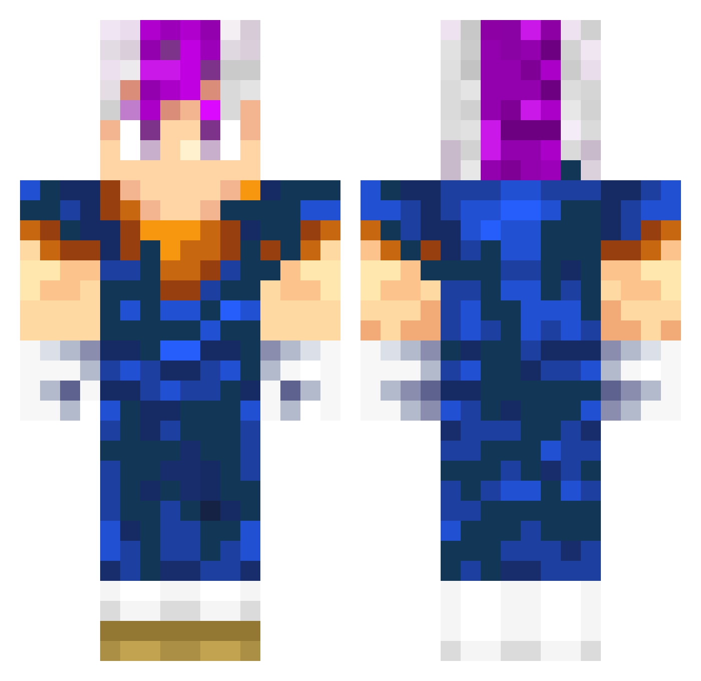 DreamSimp2 Minecraft skin, front and back view