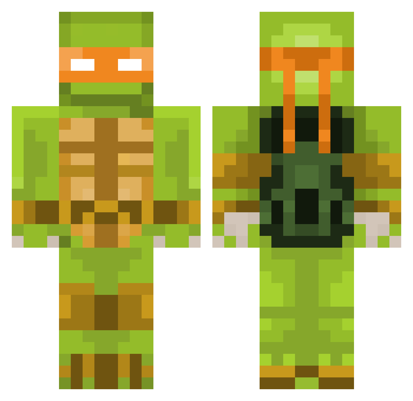 DrunkT1sm Minecraft skin, front and back view