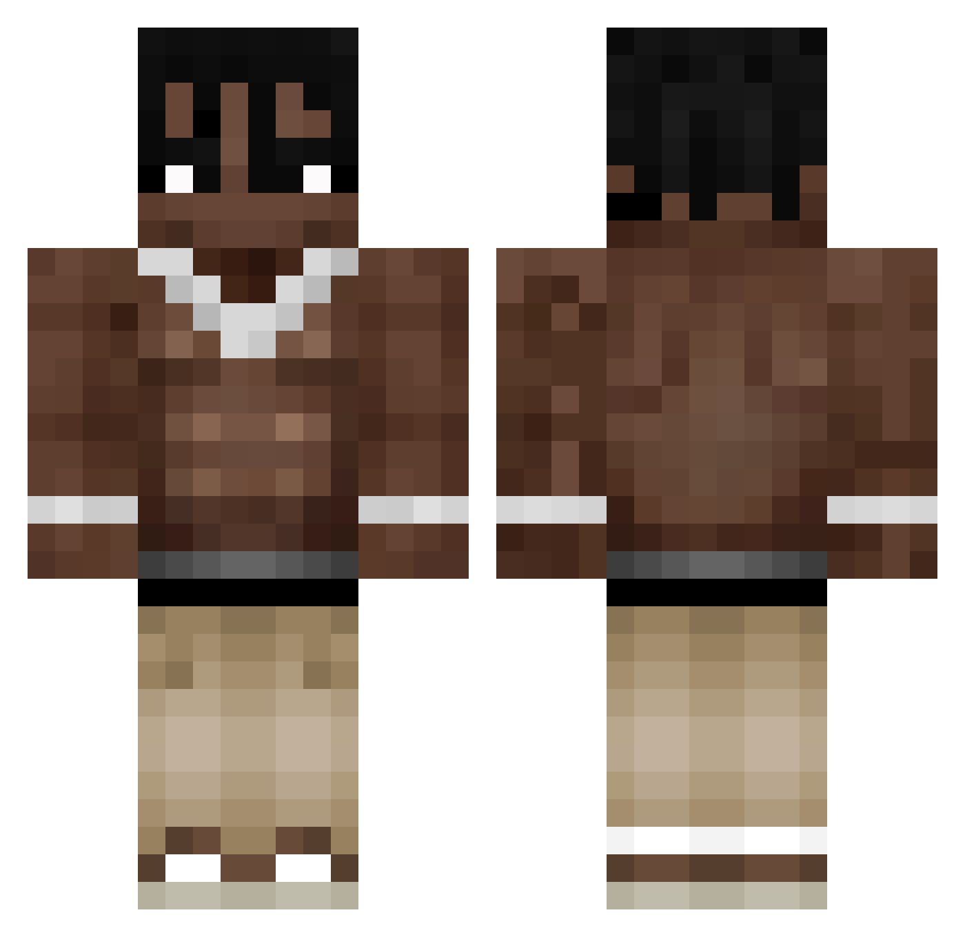 JACKOB_X Minecraft skin, front and back view