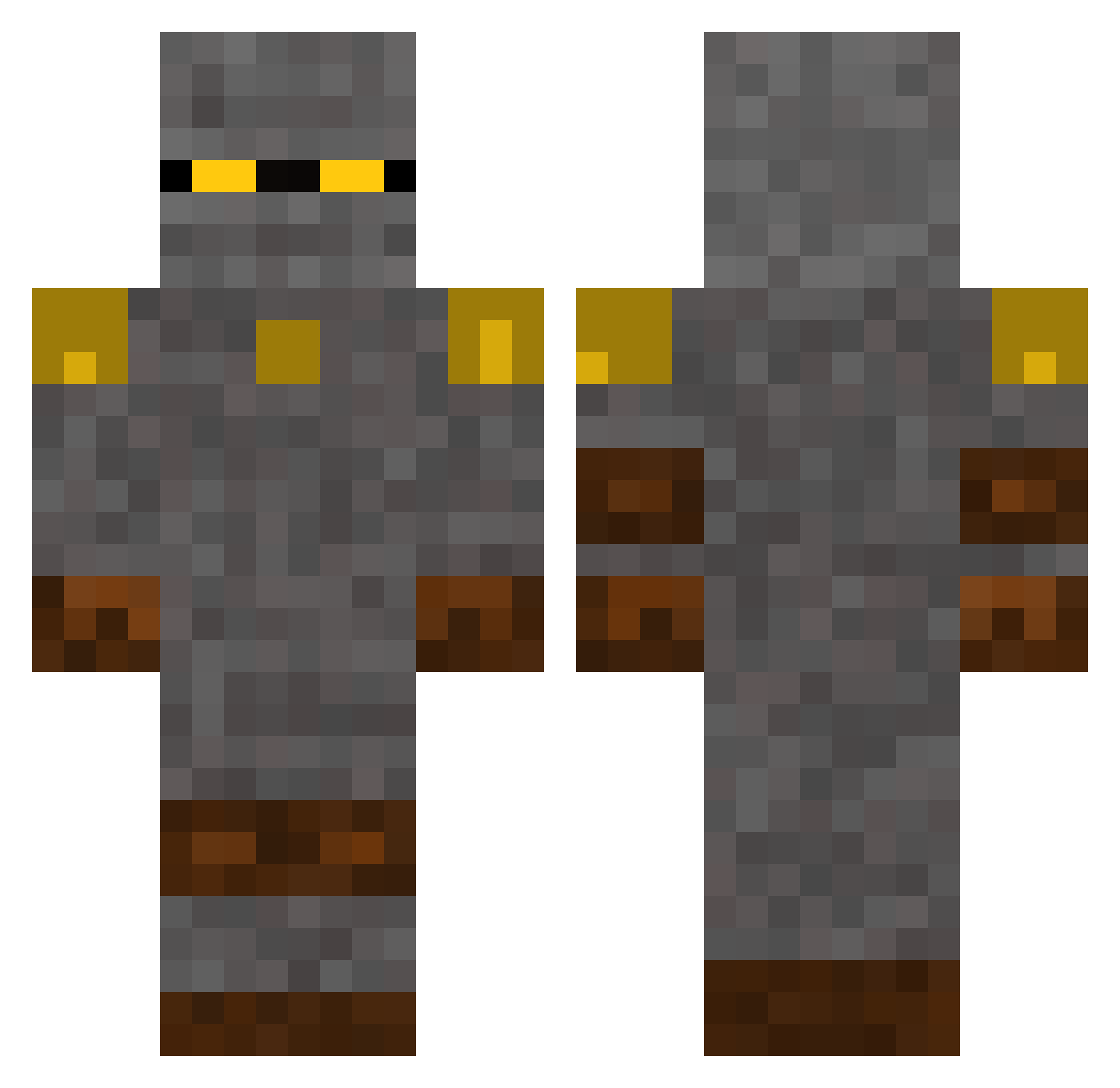 Fletocx Minecraft skin, front and back view