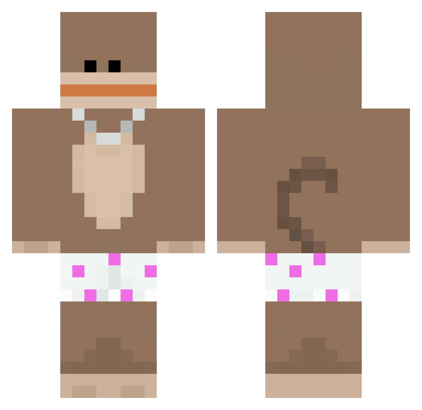 mon1to Minecraft skin, front and back view