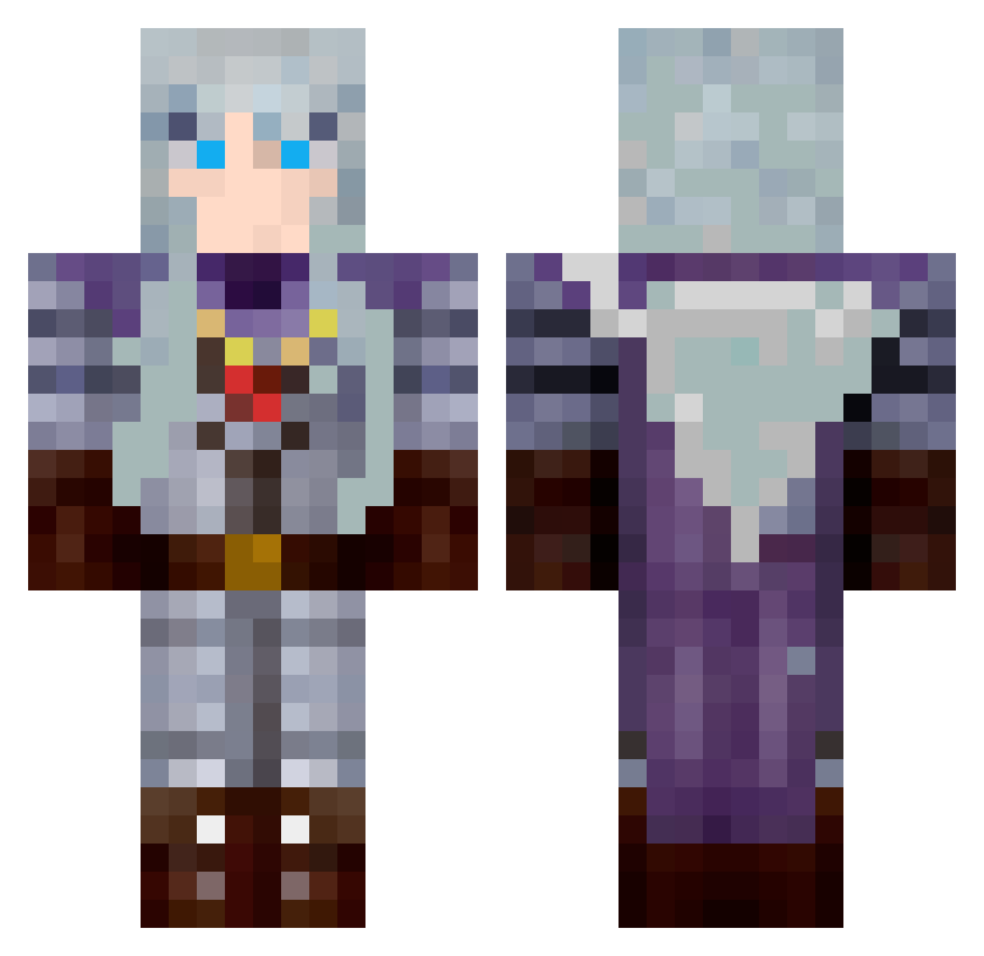 Pigm4nDisc0 Minecraft skin, front and back view