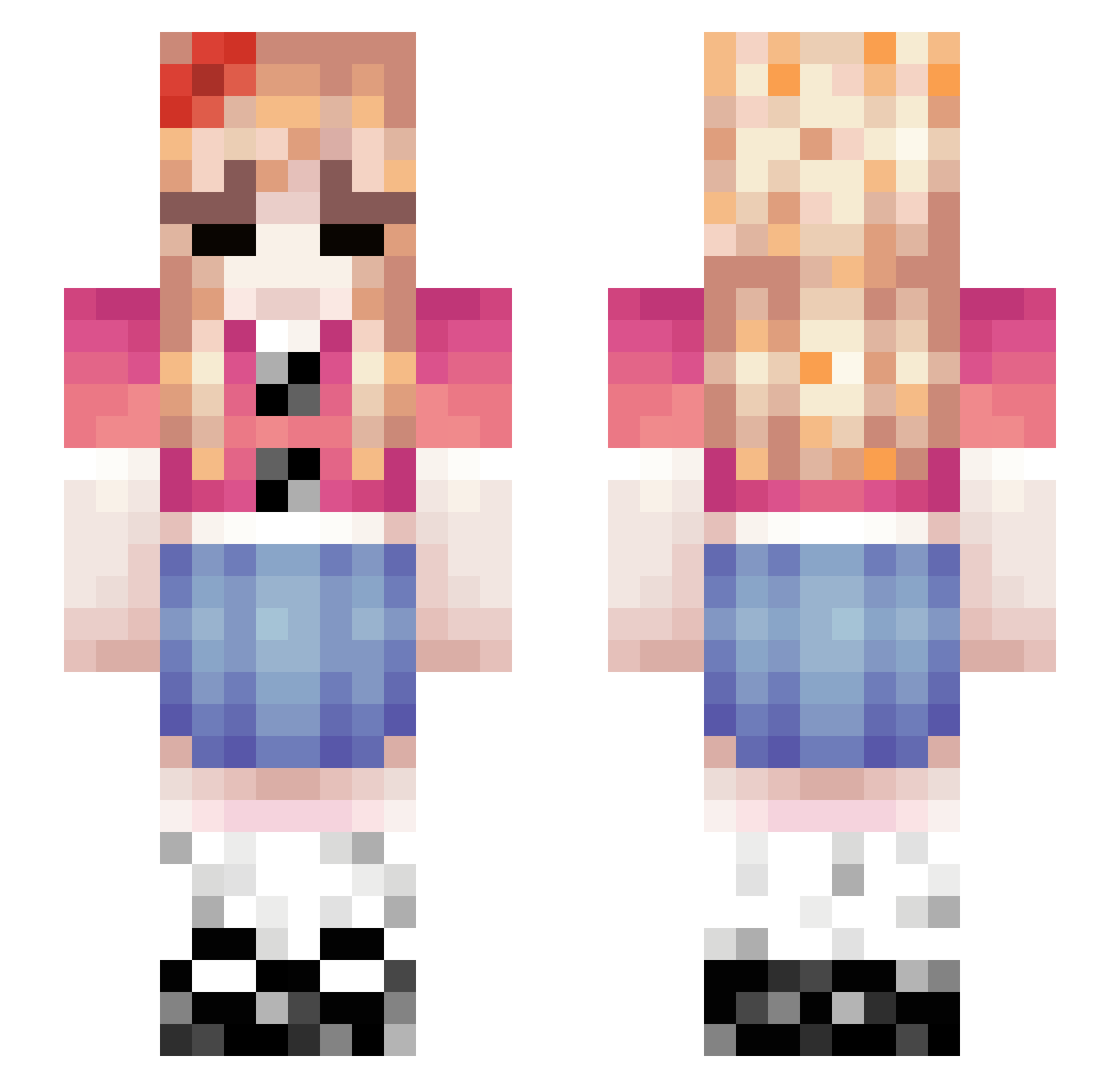 MythicalME404 Minecraft skin, front and back view