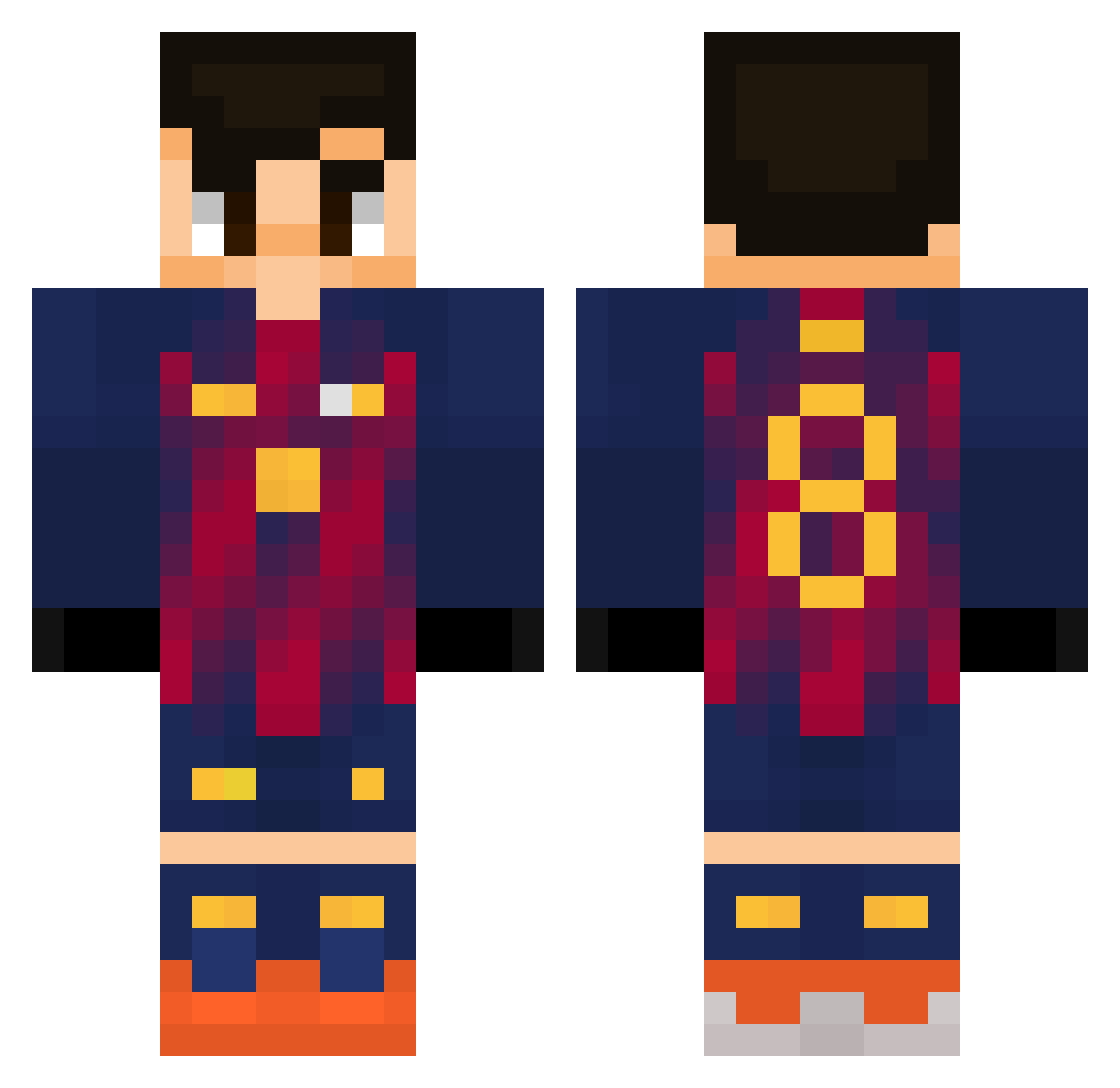 AlexisSandwich Minecraft skin, front and back view