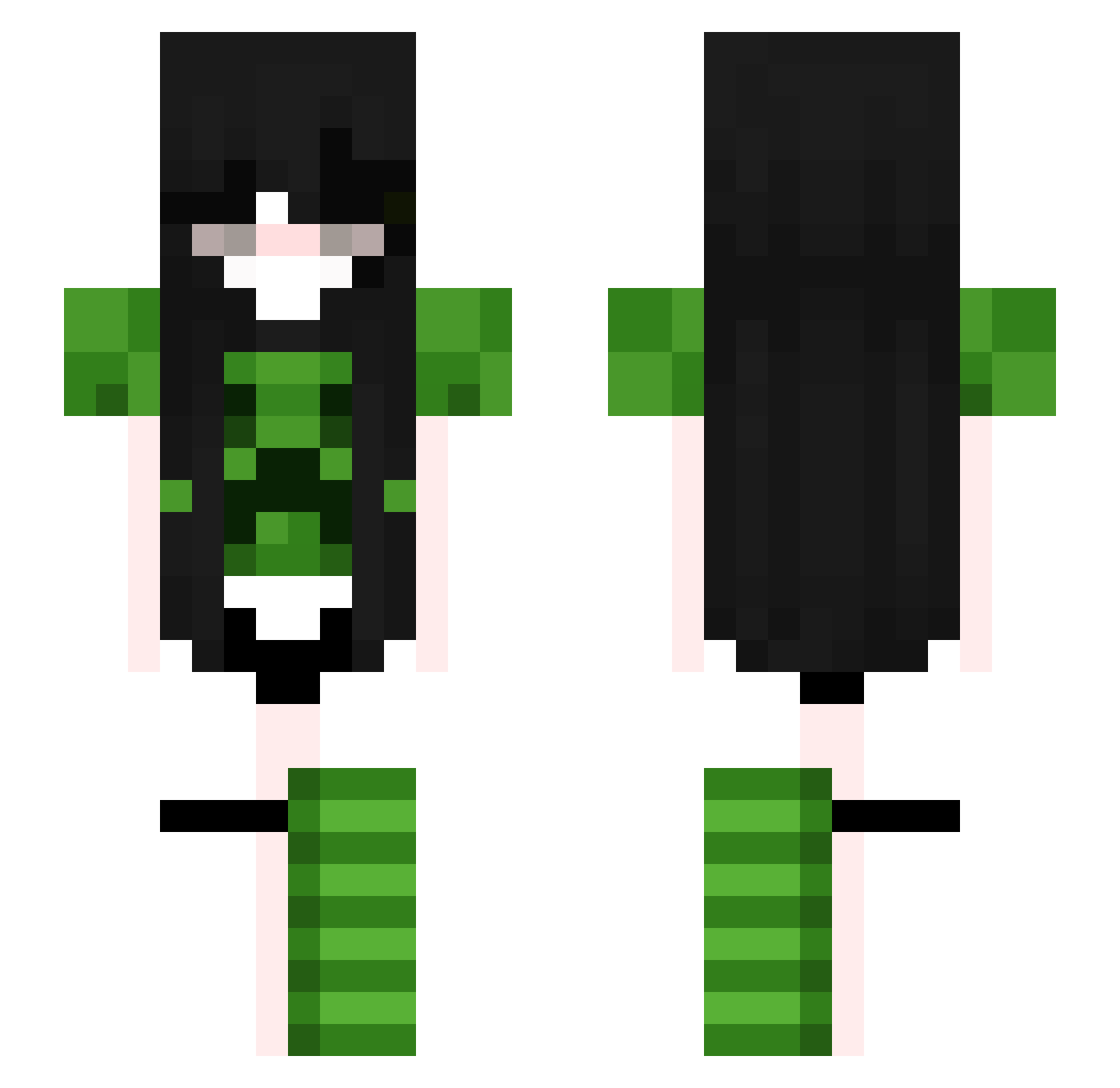 Nubied Minecraft skin, front and back view